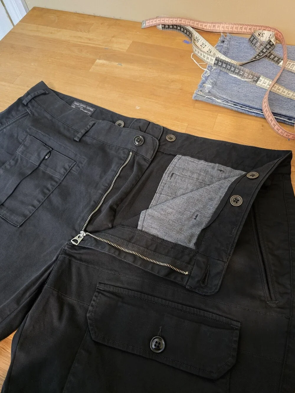 Polo Ralph Lauren MIL-J-4883A Cargo Pants Black Tapered Fit Cuffed 40